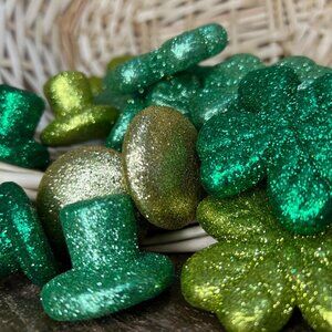 Glitter Top Hat, Coin, and Shamrock Filler St Patrick's Day Favors 24 Count